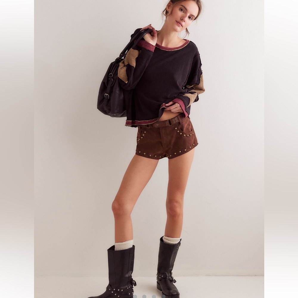 Free People We the Free You’re a Star Long Sleeve Tee in Black Combo - Picture 4 of 10
